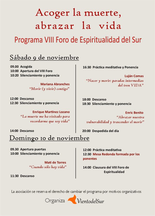 PROGRAMA VIII FORO ESPIRITUALIDAD